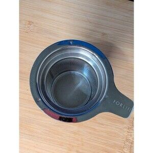 FORLIFE Curve Extra-Fine Tea Infuser Stainless Steel Blue Handle Loose Leaf